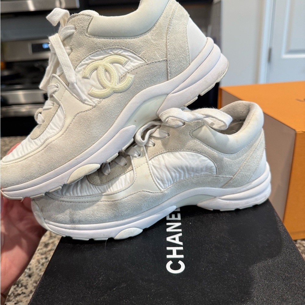Chanel Women's Cream Sneakers